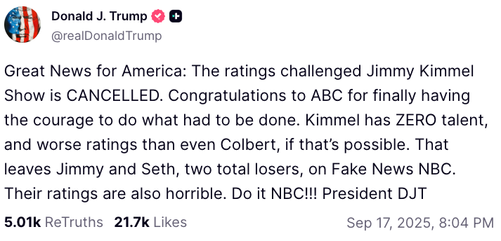 Here’s the real reason ABC has suspended ‘Jimmy Kimmel Live!’